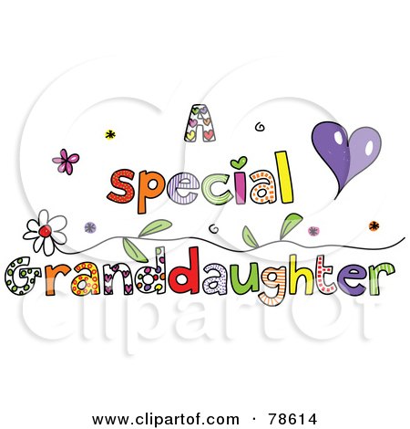 Royalty-Free (RF) Clipart Illustration of Colorful Letters Spelling A Special Granddaughter by Prawny