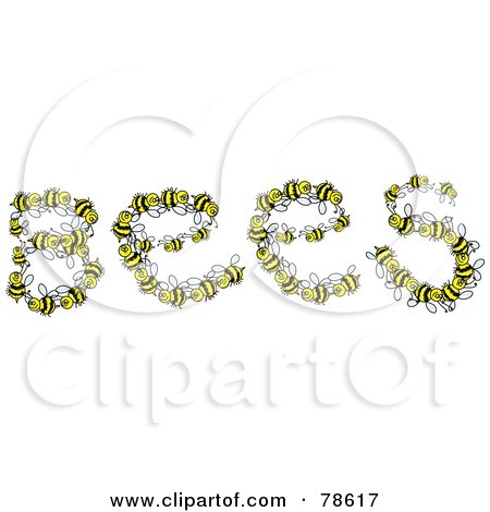 Royalty-Free (RF) Clipart Illustration of The Word Bees Formed By Yellow And Black Insects by Prawny