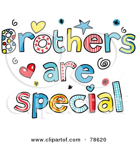 Royalty-Free (RF) Clipart Illustration of Colorful Brothers Are Special Words by Prawny