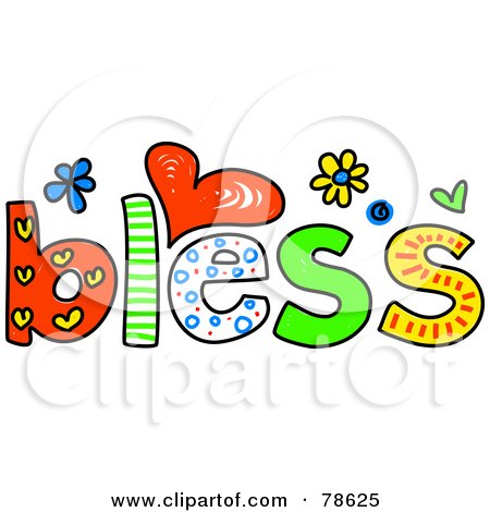 Royalty-Free (RF) Clipart Illustration of a Colorful Bless Word by Prawny