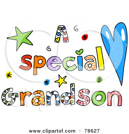 Royalty-Free (RF) Clipart Illustration of Colorful Letters Spelling A Special Grandson by Prawny