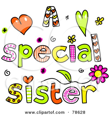 Royalty-Free (RF) Clipart Illustration of Colorful Letters Spelling A Special Sister by Prawny