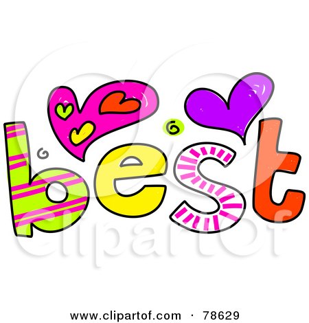 Royalty-Free (RF) Clipart Illustration of a Colorful Best Word With Hearts by Prawny