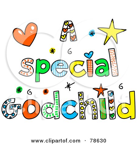 Royalty-Free (RF) Clipart Illustration of Colorful Letters Spelling A Special Godchild by Prawny