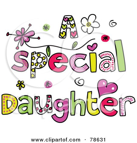 Royalty-Free (RF) Clipart Illustration of Colorful Letters Spelling A Special Daughter by Prawny