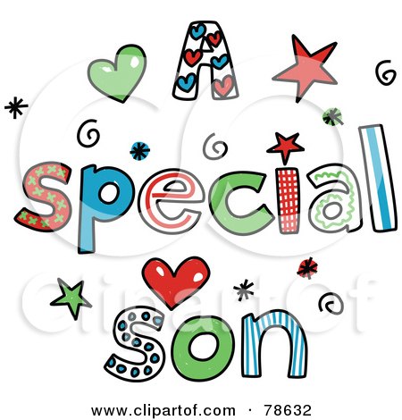 Royalty-Free (RF) Clipart Illustration of Colorful Letters Spelling A Special Son by Prawny