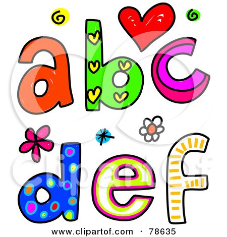 Royalty-Free (RF) Clipart Illustration of Colorful Letters A, B, C, D, E, F by Prawny