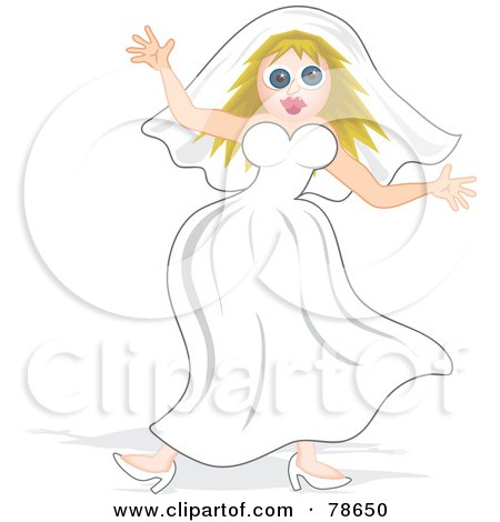 Royalty-Free (RF) Clipart Illustration of a Frantic Blond Bride by Prawny