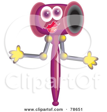 Royalty-Free (RF) Clipart Illustration of a Purple Female Gavel Auction Hammer by Prawny