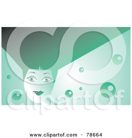 Royalty-Free (RF) Clipart Illustration of a Green Woman With Modern Hair by Prawny