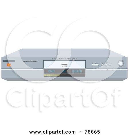 Royalty-Free (RF) Clipart Illustration of a Modern Chrome Dvd Player by Prawny