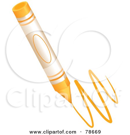 Royalty-Free (RF) Clipart Illustration of a Scribbling Yellow Crayon by Prawny