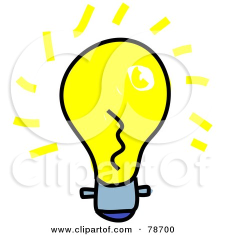 Royalty-Free (RF) Clipart Illustration of a Bright Yellow Light Bulb With Rays by Prawny