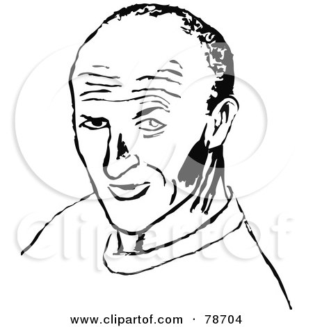 Royalty-Free (RF) Clipart Illustration of a Black And White Balding Man by Prawny