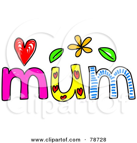 Royalty-Free (RF) Clipart Illustration of a Colorful Mum Word by Prawny