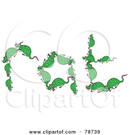 Royalty-Free (RF) Clipart Illustration of The Word Rat Formed With Green Rats by Prawny