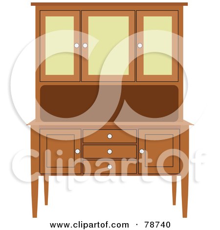 Royalty-Free (RF) Clipart Illustration of a Wooden Side Cabinet by Prawny