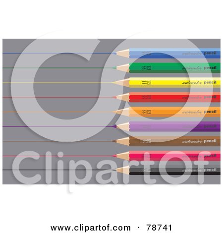 Royalty-Free (RF) Clipart Illustration of Colored Pencils Drawing Straight Lines On A Gray Background by Prawny