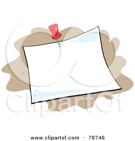 Royalty-Free (RF) Clipart Illustration of a Blank Pinned Memo On Brown by Prawny