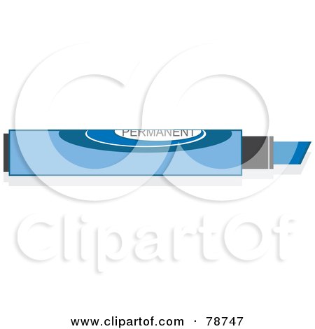 Royalty-Free (RF) Clipart Illustration of a Blue Permanent Marker Pen by Prawny