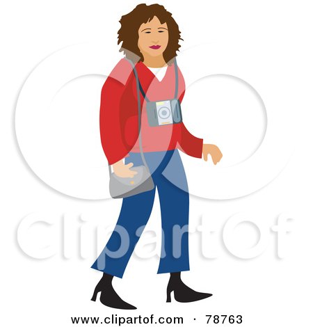 Royalty-Free (RF) Clipart Illustration of a Female Photographer by Prawny