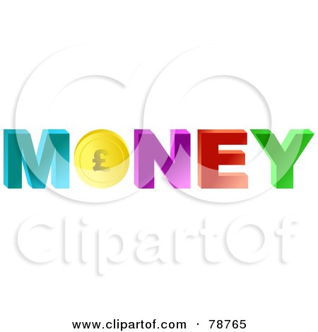 Royalty-Free (RF) Clipart Illustration of a 3d Word Money With A Coin As The O by Prawny
