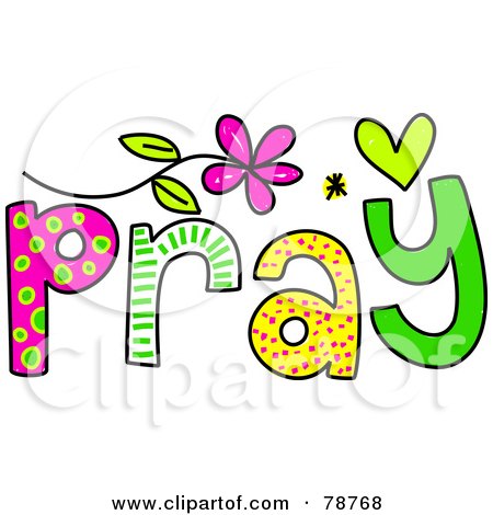 Royalty-Free (RF) Clipart Illustration of a Colorful Pray Word by Prawny