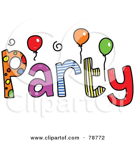 Royalty-Free (RF) Clipart Illustration of a Colorful Party Word by Prawny