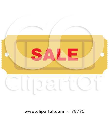 Royalty-Free (RF) Clipart Illustration of a Yellow Sale Ticket Stub by Prawny
