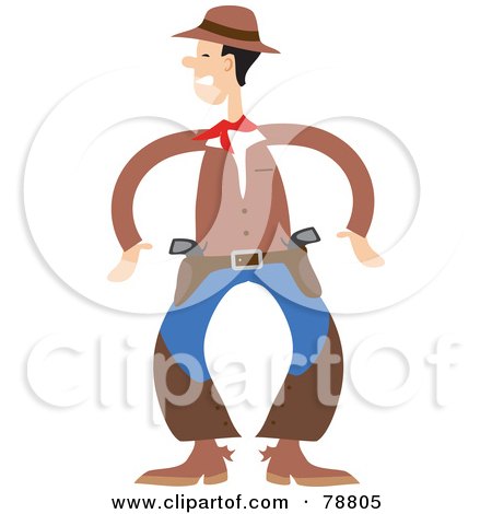 Royalty-Free (RF) Clipart Illustration of a Western Cowboy Ready To Draw His Two Guns by Prawny