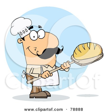 Royalty-Free (RF) Clipart Illustration of a Caucasian Cartoon Bread Maker Man by Hit Toon