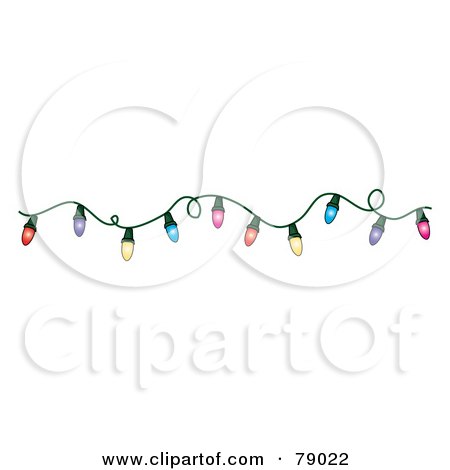 Royalty-Free (RF) Clipart Illustration of a Border Of Colorful Illuminated Christmas Lights by Pams Clipart