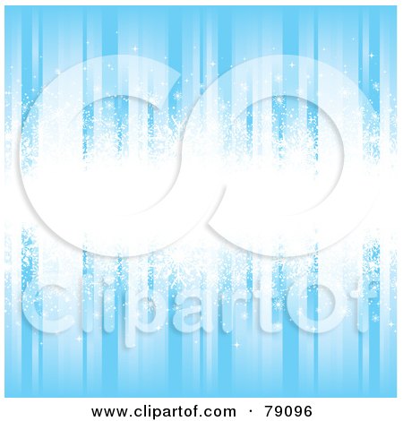 Royalty-Free (RF) Clipart Illustration of a White Snowflake Bar Over A Blue Starry Wallpaper Background by KJ Pargeter