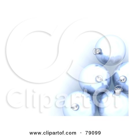 Royalty-Free (RF) Clipart Illustration of 3d Silver Christmas Balls In A Corner by KJ Pargeter
