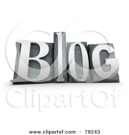 Royalty-Free (RF) Clipart Illustration of a 3d Typeset Word; Blog - Version 4 by Frank Boston