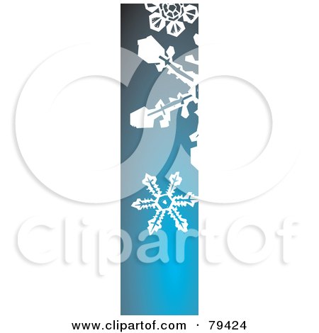 Royalty-Free (RF) Stock Illustration of a Gradient Blue Side Panel With White Winter Snowflakes by xunantunich
