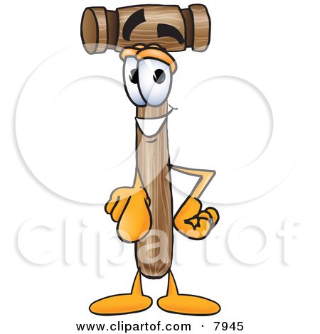 Clipart Picture of a Mallet Mascot Cartoon Character Pointing at the Viewer by Mascot Junction