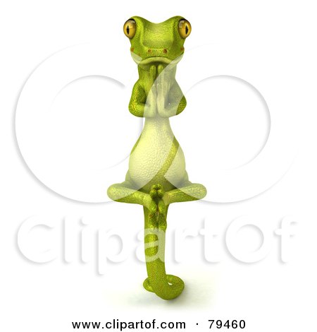 Royalty-Free (RF) Clipart Illustration of a 3d Pico Gecko Character In Meditation by Julos