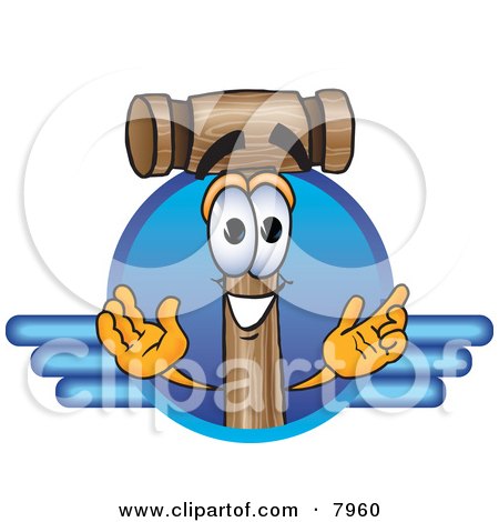 Clipart Picture of a Mallet Mascot Cartoon Character Logo by Mascot Junction