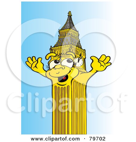 Royalty-Free (RF) Stock Illustration of Big Ben The Clock Tower Holding Out His Arms by Snowy