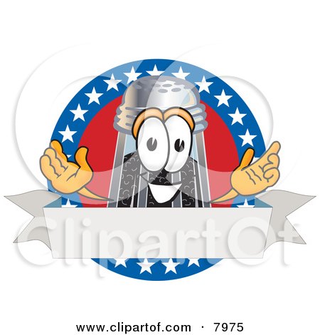 Clipart Picture of a Pepper Shaker Mascot Cartoon Character With Stars and Blank Label by Mascot Junction