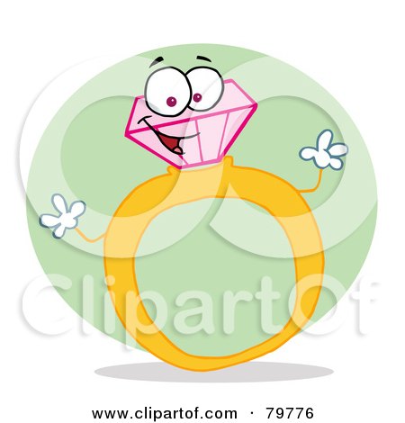Royalty-Free (RF) Clipart Illustration of a Gold And Diamond Ring by Hit Toon