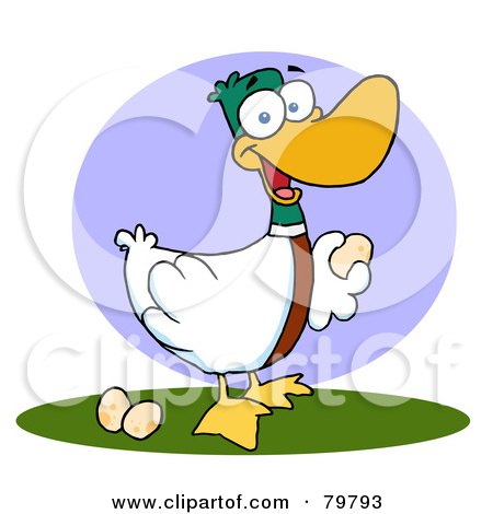 Royalty-Free (RF) Clipart Illustration of a Goose Laying Eggs by Hit Toon