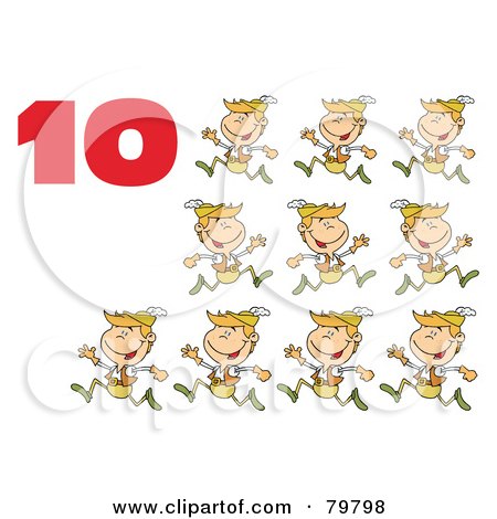 Royalty-Free (RF) Clipart Illustration of a Red Number Ten By Lords A Leaping by Hit Toon