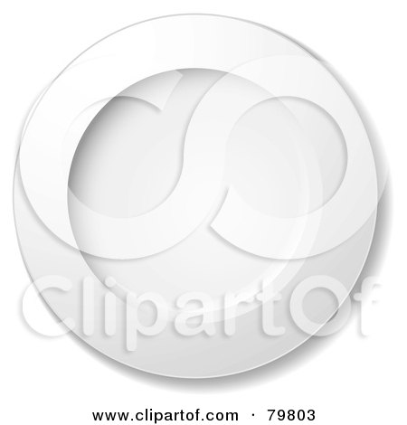 Royalty-Free (RF) Clipart Illustration of a White Large Round Dinner Plate by michaeltravers