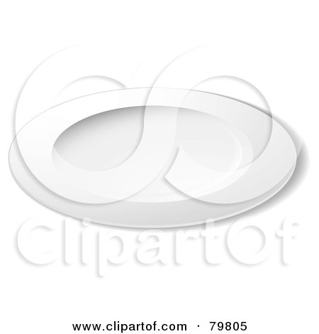 Royalty-Free (RF) Clipart Illustration of a White Oval Dinner Plate by michaeltravers