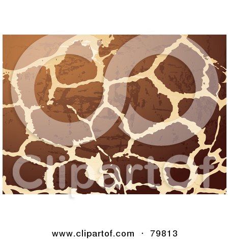Royalty-Free (RF) Clipart Illustration of a Scratched Grungy Giraffe Skin Background by michaeltravers
