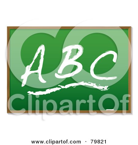 Royalty-Free (RF) Clipart Illustration of ABC Drawn On A Green Chalkboard by michaeltravers