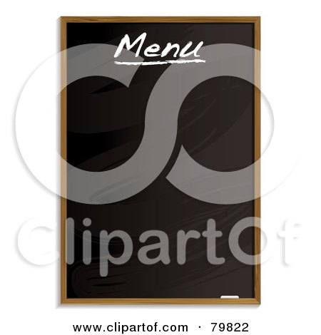 Royalty-Free (RF) Clipart Illustration of a Cleared Menu Blackboard by michaeltravers
