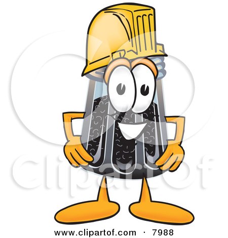 Clipart Picture of a Pepper Shaker Mascot Cartoon Character Wearing a Helmet by Mascot Junction